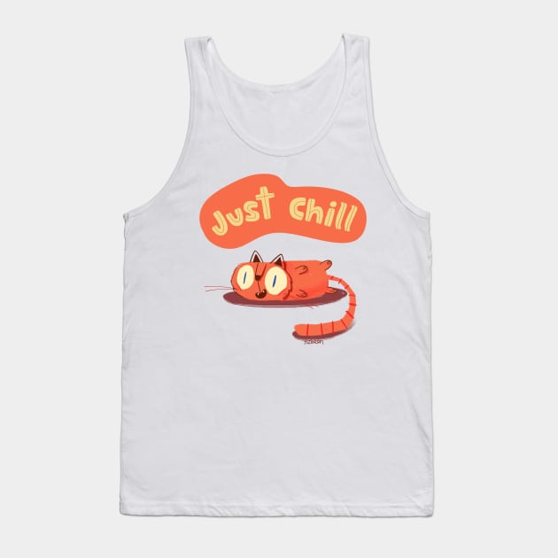 Just chill, lazy cat Tank Top by azbeen